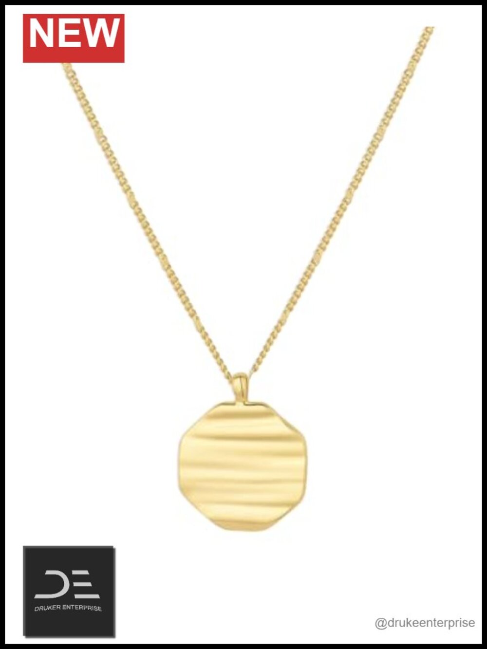 gorjana Sunset Coin Necklace 18k Gold Plated Brass Pendant Layering Jewelry
